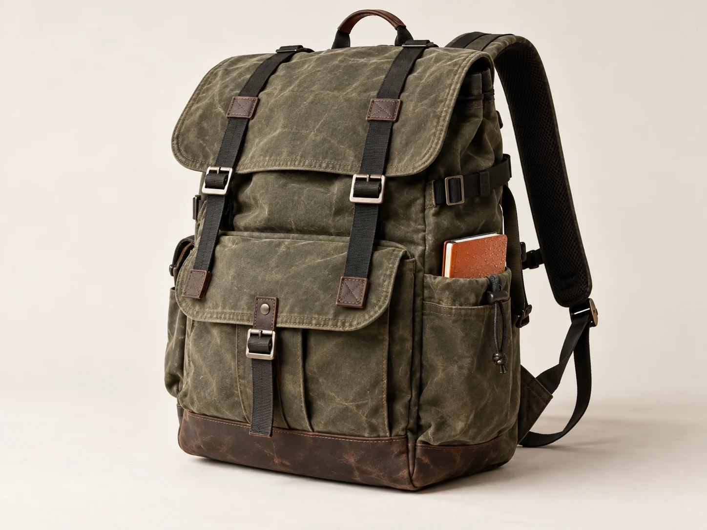 Transit Pack de lona encerada color olivo